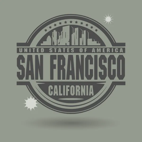 Stempel of label met tekst san francisco, Californië binnen — Stockvector