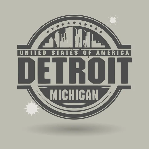 Timbre ou étiquette avec texte Detroit, Michigan à l'intérieur — Image vectorielle