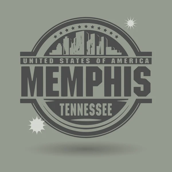 Sello o etiqueta con texto Memphis, Tennessee dentro — Vector de stock