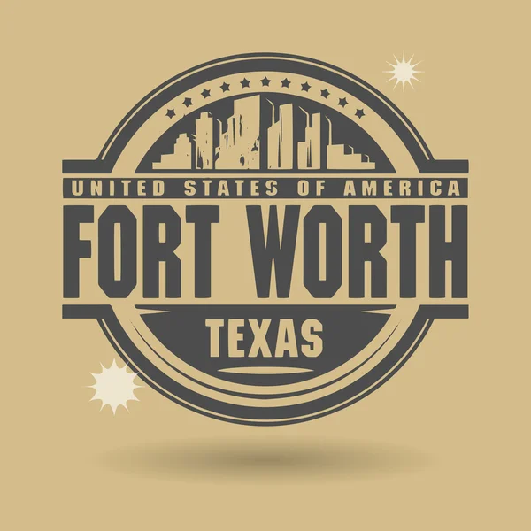 Sello o etiqueta con texto Fort Worth, Texas dentro — Archivo Imágenes Vectoriales