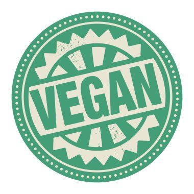 soyut damga veya etiketi içinde yazılı metin vegan