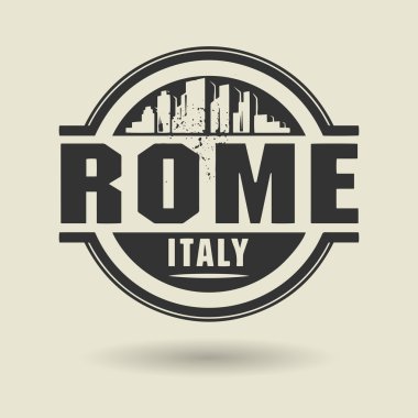 damga veya metin Roma, İtalya içinde etiketi