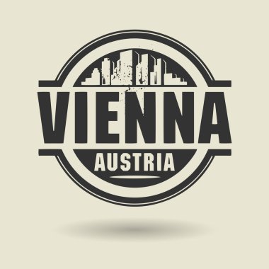 damga veya metin vienna, austria içinde etiketi