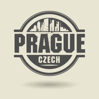 damga veya metin Prag, Çek Cumhuriyeti içinde etiketi
