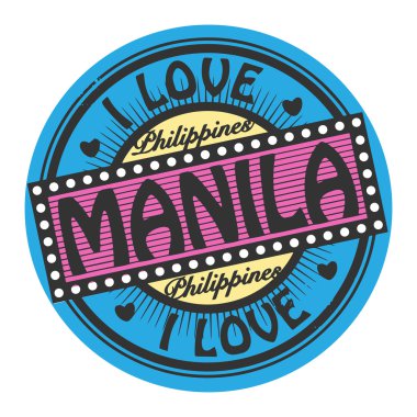 Grunge renk damga metni manila içinde aşk ile