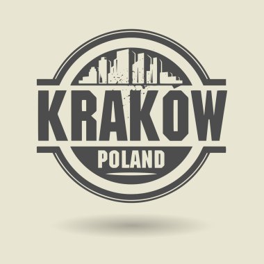 damga veya metin krakow, Polonya içinde etiketi