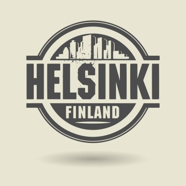 damga veya metin helsinki, Finlandiya içinde etiketi