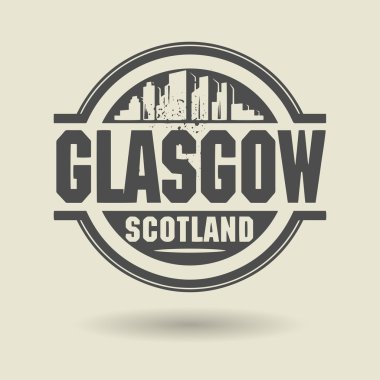 damga veya metin etiketi glasgow, İskoçya içinde