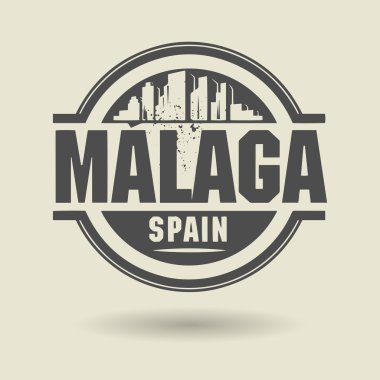 damga veya metin malaga, İspanya içinde etiketi