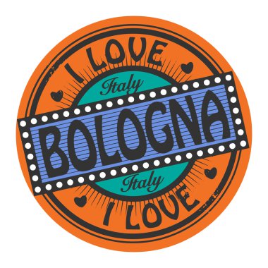Grunge renk damga metni bologna içinde aşk ile