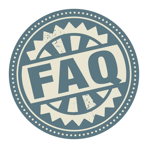 Selo ou rótulo abstrato com o texto FAQ escrito no interior — Vetor de Stock