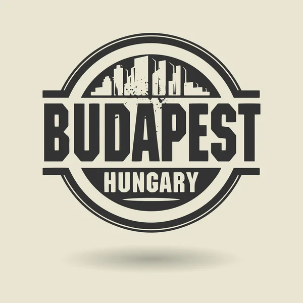 Bélyegző vagy a címkét a szöveg Budapesten, Magyarországon belül — Stock Vector