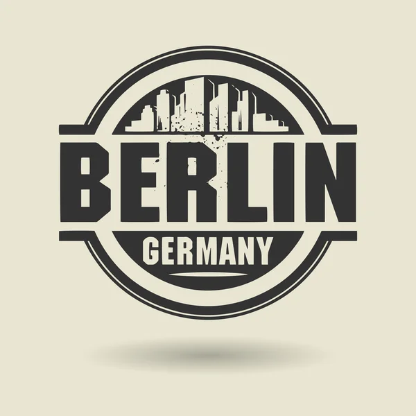 Stamp or label with text Berlin, Germany inside — Stock Vector