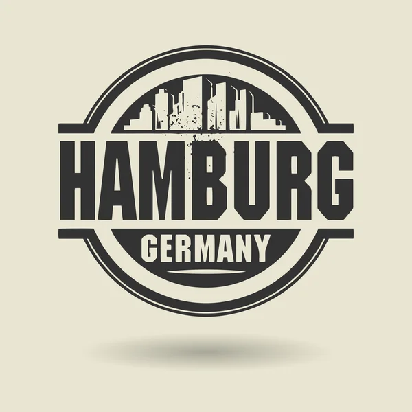 Stamp or label with text Hamburg, Germany inside — Stock Vector