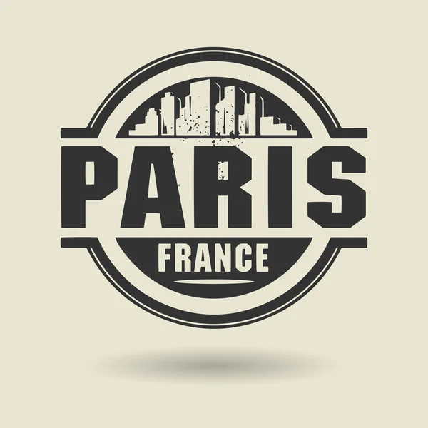 Briefmarke oder Etikett mit Text Paris, Frankreich innen — Stockvektor