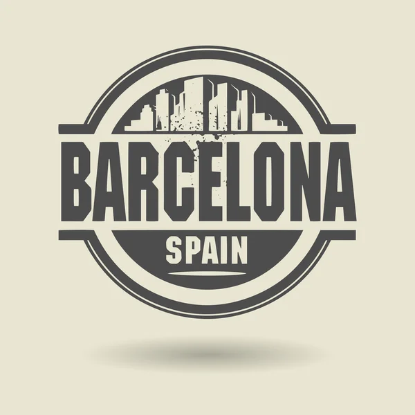 Stempel of label met tekst-barcelona, Spanje binnen — Stockvector