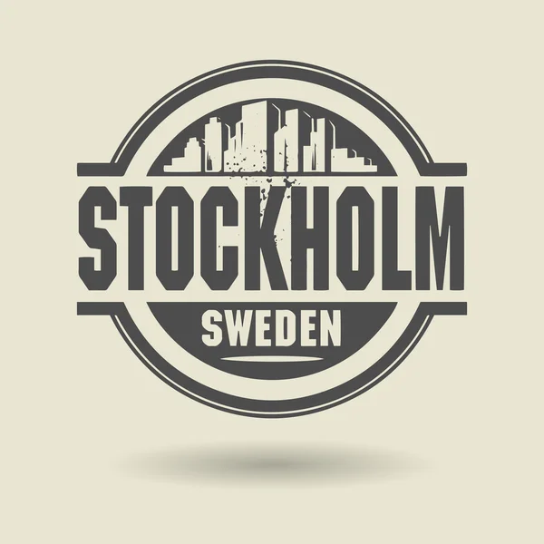 Stamp or label with text Stockholm, Sweden inside — Stock Vector