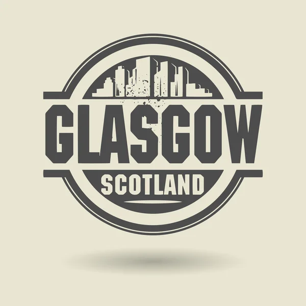 Sello o etiqueta con texto Glasgow, Escocia dentro — Archivo Imágenes Vectoriales
