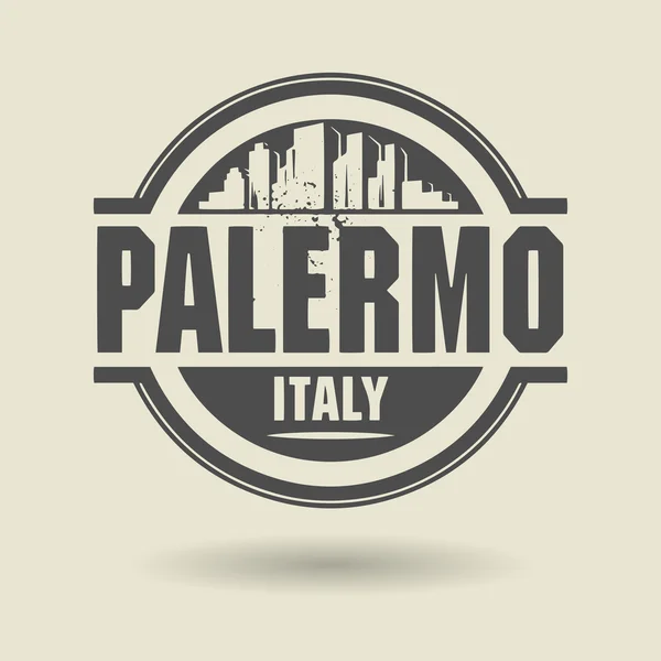 Francobollo o etichetta con testo Palermo, Italia all'interno — Vettoriale Stock