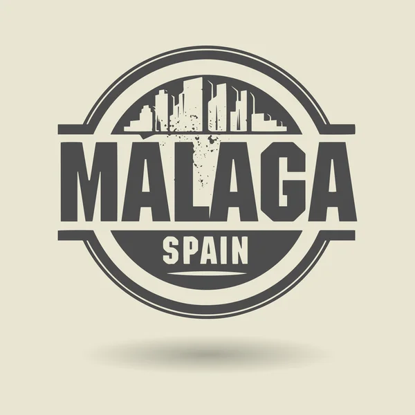 Bélyegző vagy a címkét a szöveg malaga, Spanyolország-belül — Stock Vector