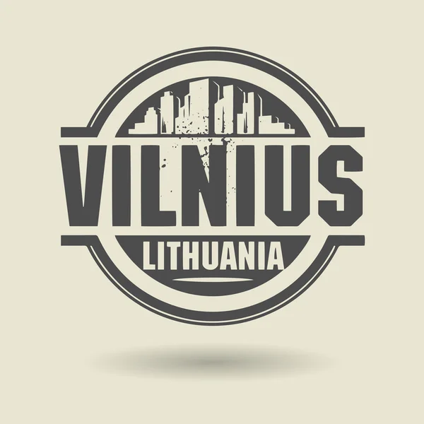 Timbre ou étiquette avec texte Vilnius, Lituanie intérieur — Image vectorielle