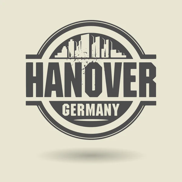 Sello o etiqueta con texto Hanover, Alemania dentro — Archivo Imágenes Vectoriales