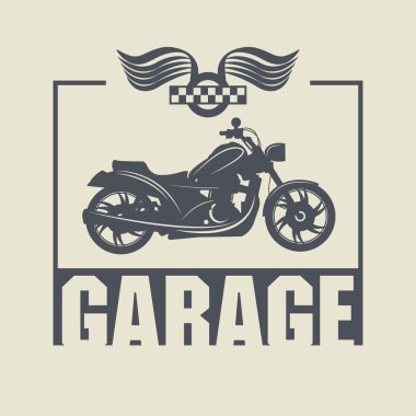 Vintage Motosiklet Garaj etiketi