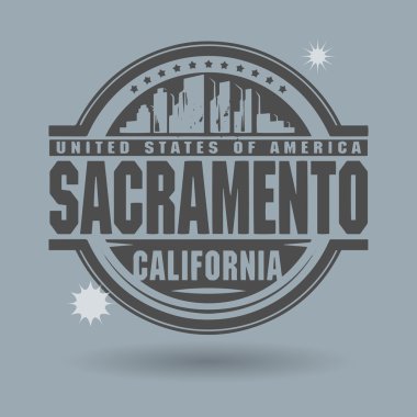 damga veya metin sacramento, california içinde etiketi
