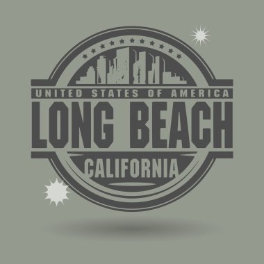 damga veya metin long beach, california içinde etiketi