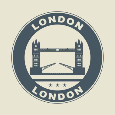damga veya word Londra içinde etiketi