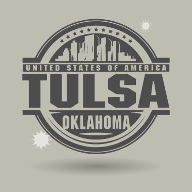 damga veya metin tulsa, oklahoma içinde etiketi