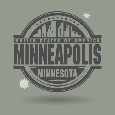 damga veya metin minneapolis, minnesota içinde etiketi