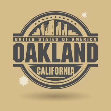 damga veya metin oakland, Kaliforniya içinde etiketi