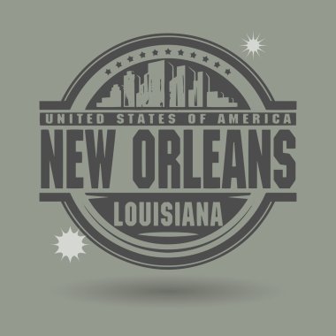 damga veya metin new orleans, louisiana içinde etiketi