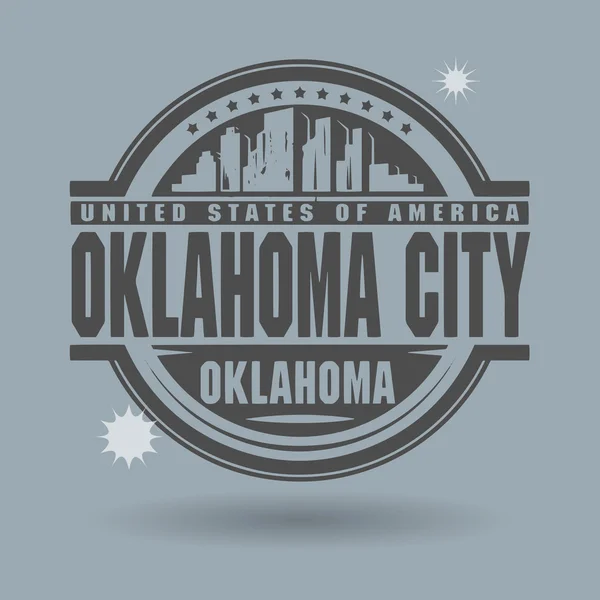 Stempel oder Aufkleber mit dem Text oklahoma city, oklahoma inside — Stockvektor