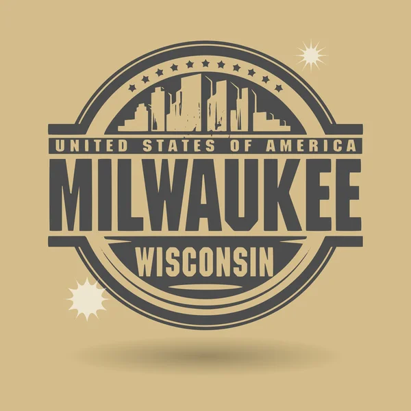 Stempel of label met tekst milwaukee, wisconsin binnen — Stockvector