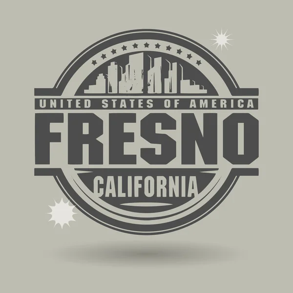 Timbro o etichetta con testo Fresno, California all'interno — Vettoriale Stock