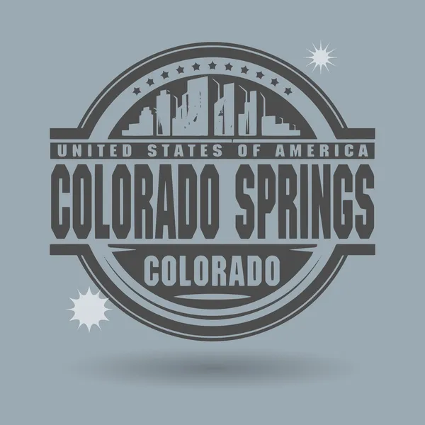 Francobollo o etichetta con testo Colorado Springs, Colorado dentro — Vettoriale Stock