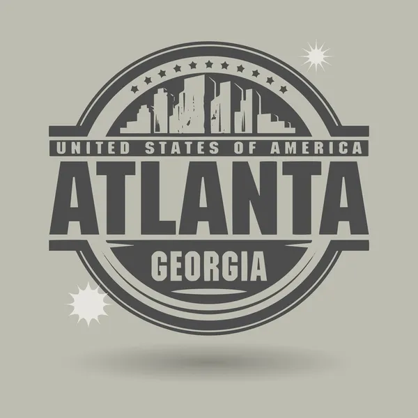 Sello o etiqueta con texto Atlanta, Georgia dentro — Archivo Imágenes Vectoriales