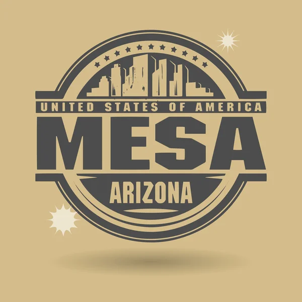 Stamp or label with text Mesa, Arizona inside — Stock Vector