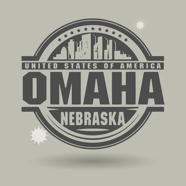 Sello o etiqueta con texto Omaha, Nebraska dentro — Archivo Imágenes Vectoriales