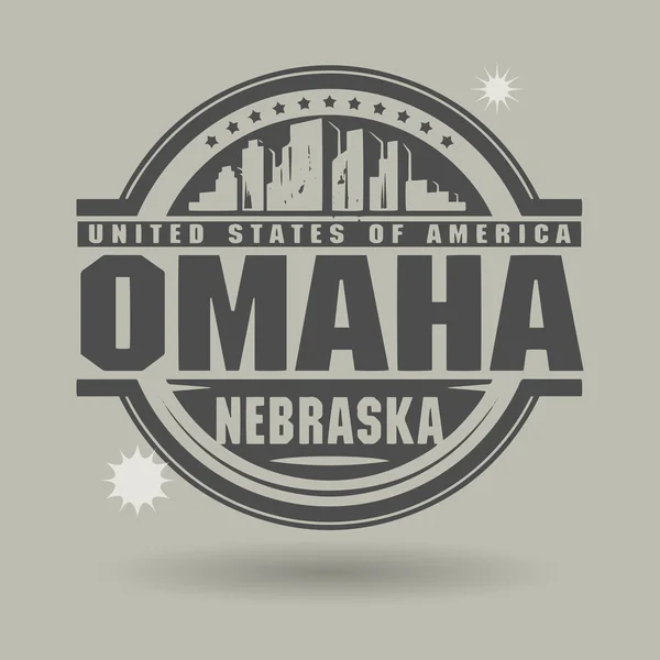 Stempel of label met tekst omaha, nebraska binnen — Stockvector