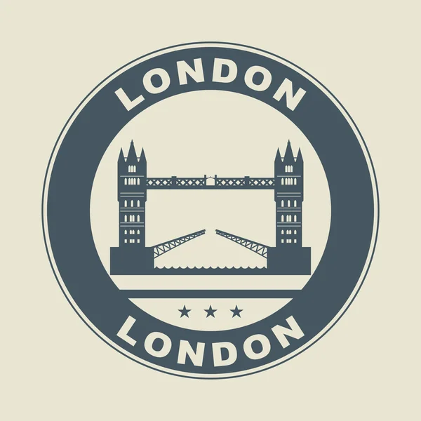 Sello o etiqueta con la palabra London dentro — Archivo Imágenes Vectoriales