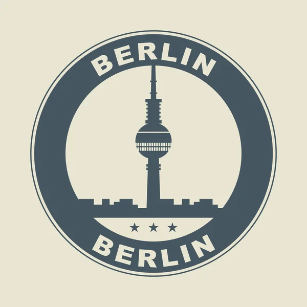 Bélyegző vagy a címke-inside word-Berlin — Stock Vector