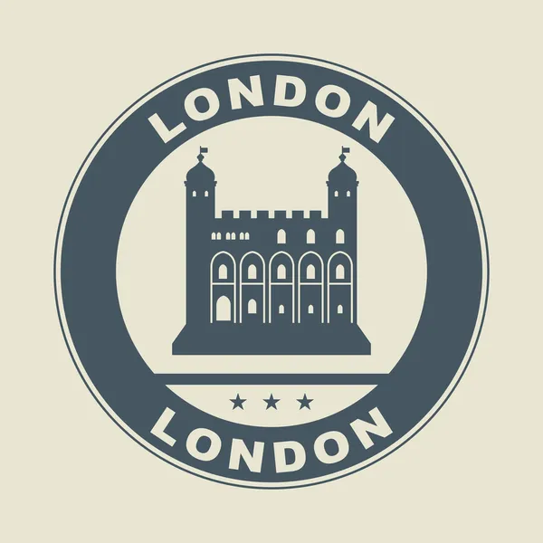 Sello o etiqueta con la palabra London dentro — Vector de stock