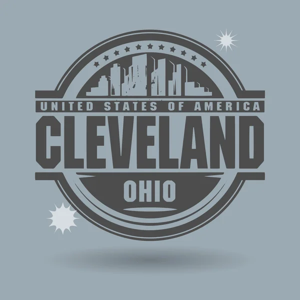 Sello o etiqueta con texto Cleveland, Ohio dentro — Archivo Imágenes Vectoriales