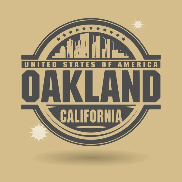 Timbro o etichetta con testo Oakland, California all'interno — Vettoriale Stock