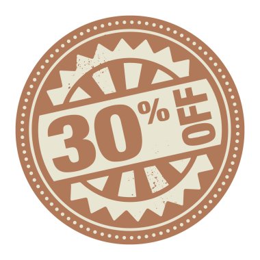 soyut damga veya etiket metin ile yüzde 30'yazılı içinde kapalı