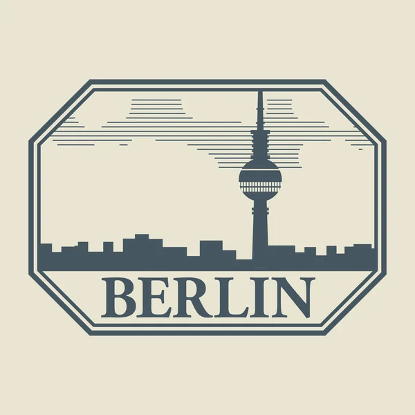 Stempel oder Etikett mit Wort berlin innen — Stockvektor