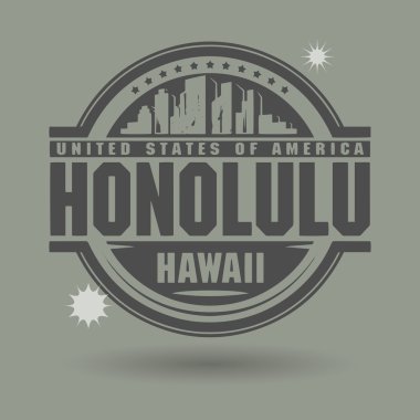 damga veya metin honolulu, hawaii içinde etiketi